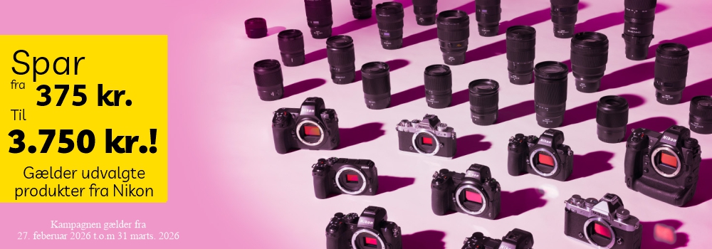 Nikon Black Friday kampagne kombiner den med vinterkampagne* og spar op til! 5050 kr. Vi ses i butikken. Se vinterkampagne på vores kampagneside